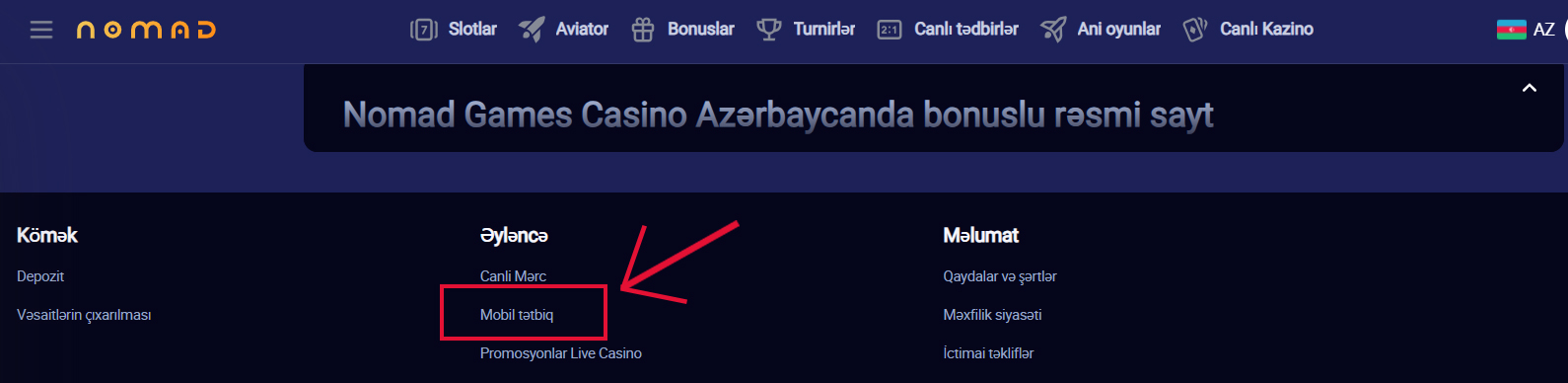 Nomad Casino üçün yükləyin Android/iOS